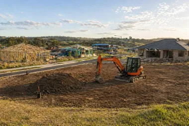 Site prep on a vacant block in a new estate in Toowoomba