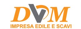 Logo DVM in arancione e grigio con la scritta “IMPRESA EDILE E SCAVI” sotto