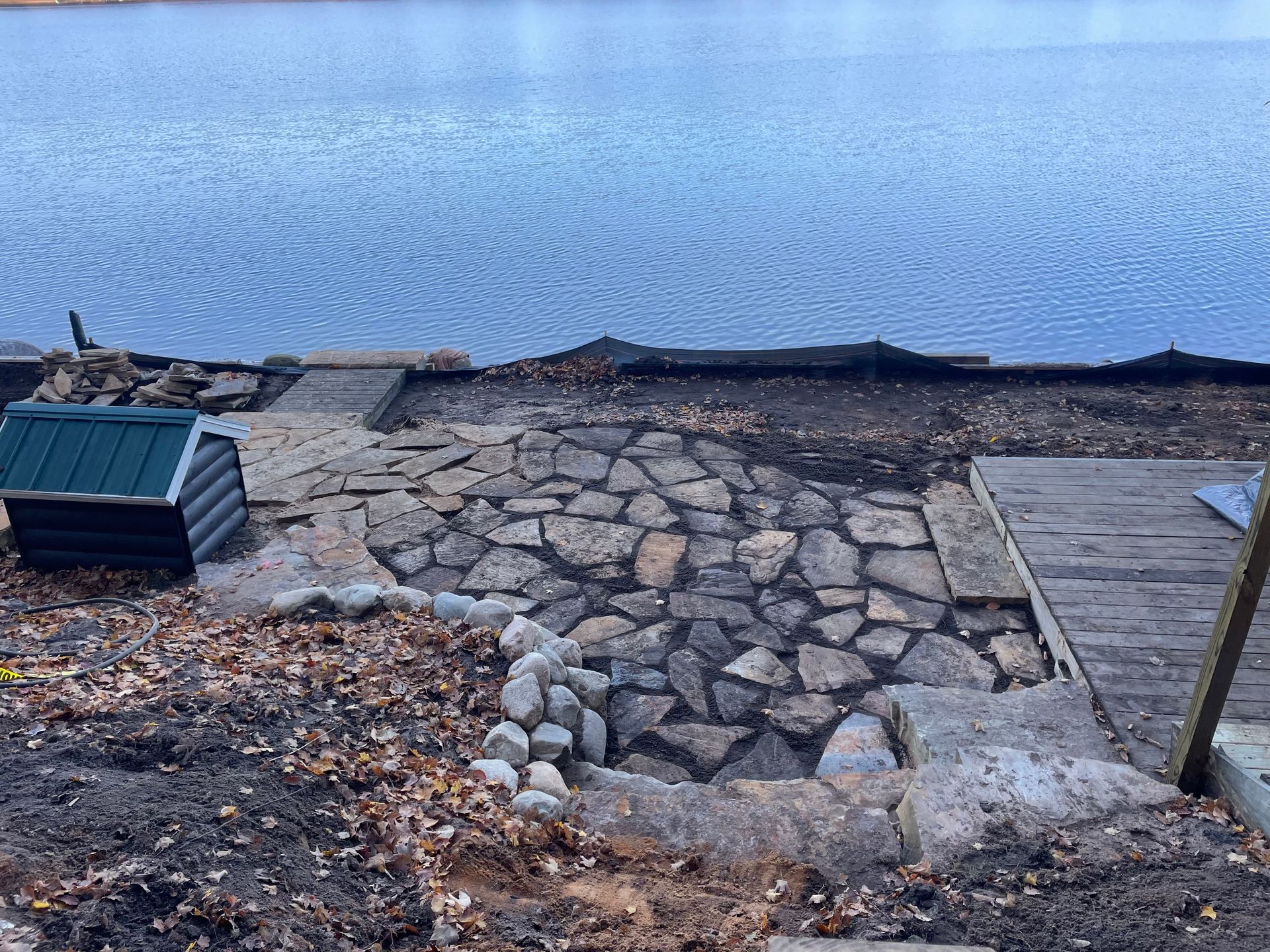 Turning Leaf Landscaping Stone Lakeside Patio