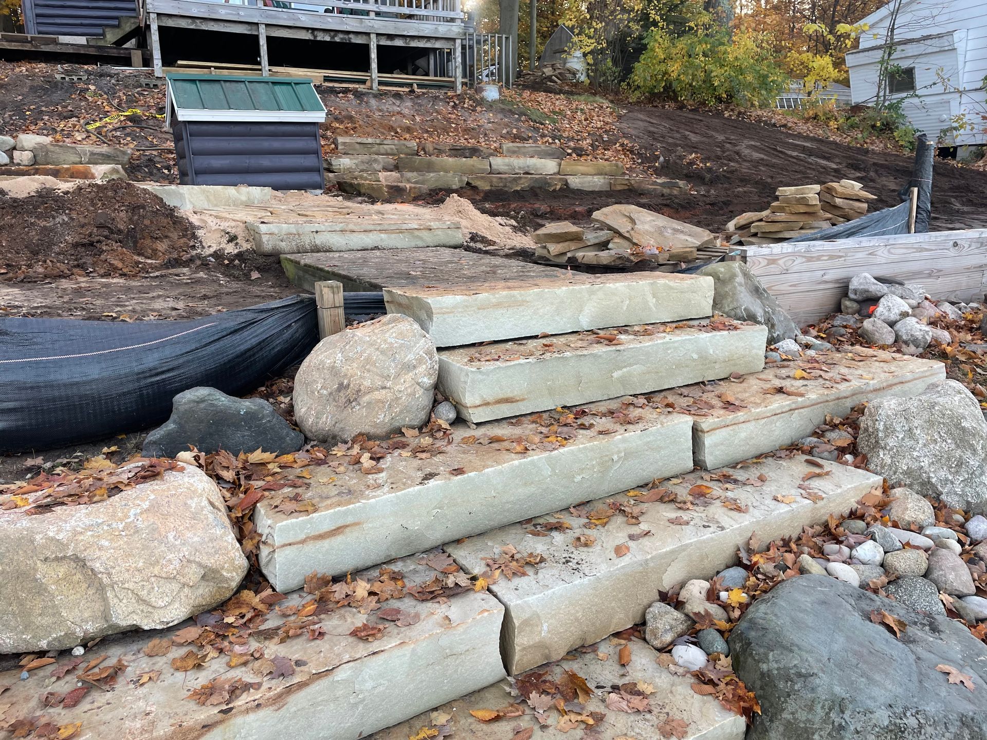 Turning Leaf landscaping Steps and Retaining Well