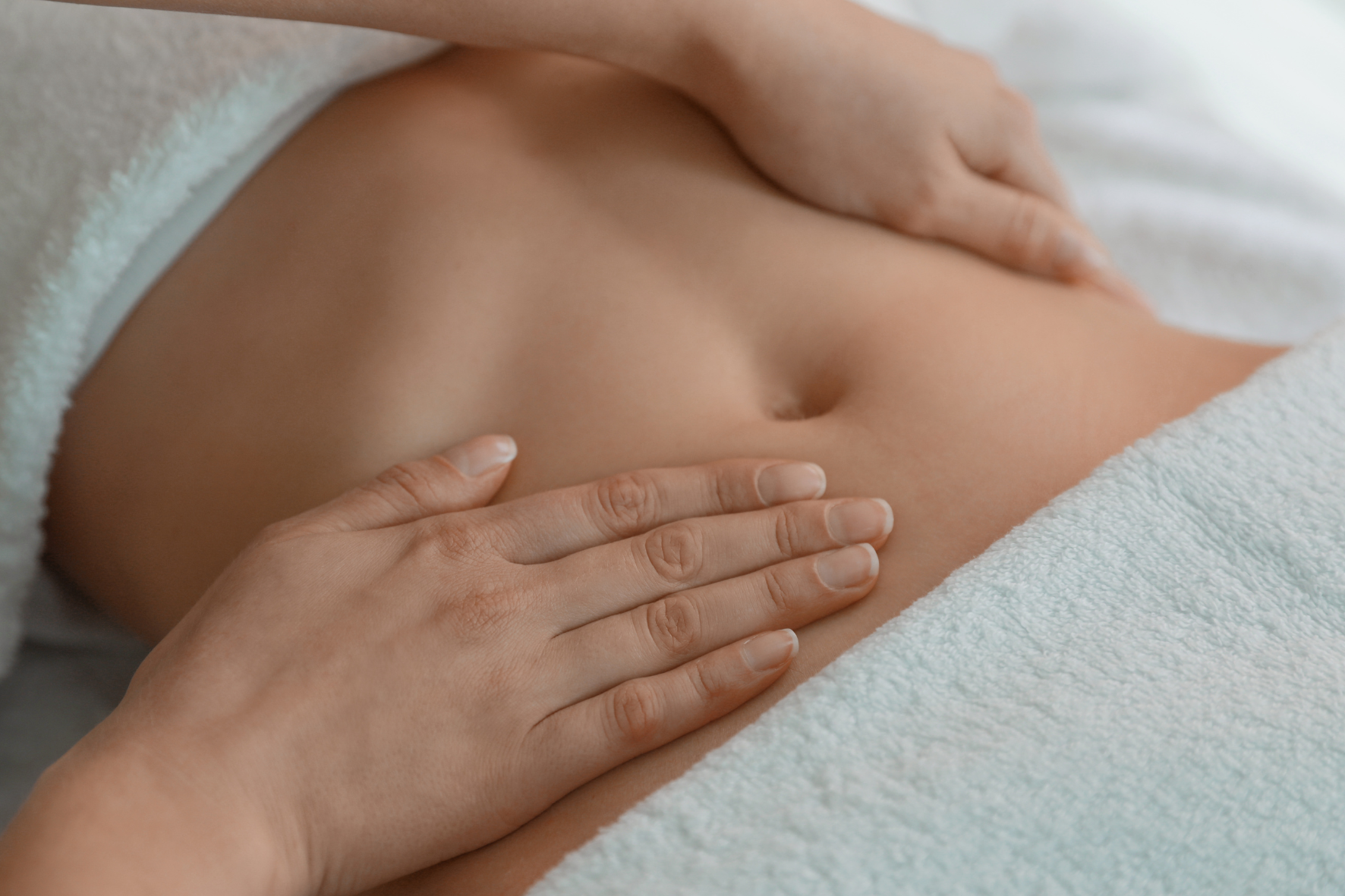 Picture of a post-op lymphatic drainage massage session.