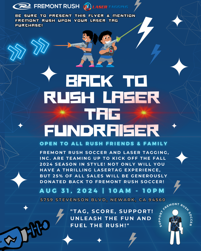 Get Ready for the Back To Rush Laser Tag Fundraiser 8.31.24!