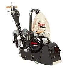 A sander with a bag attached to it on a white background.