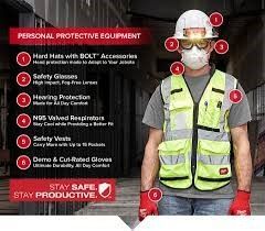 A group of tools are sitting on a wooden floor.