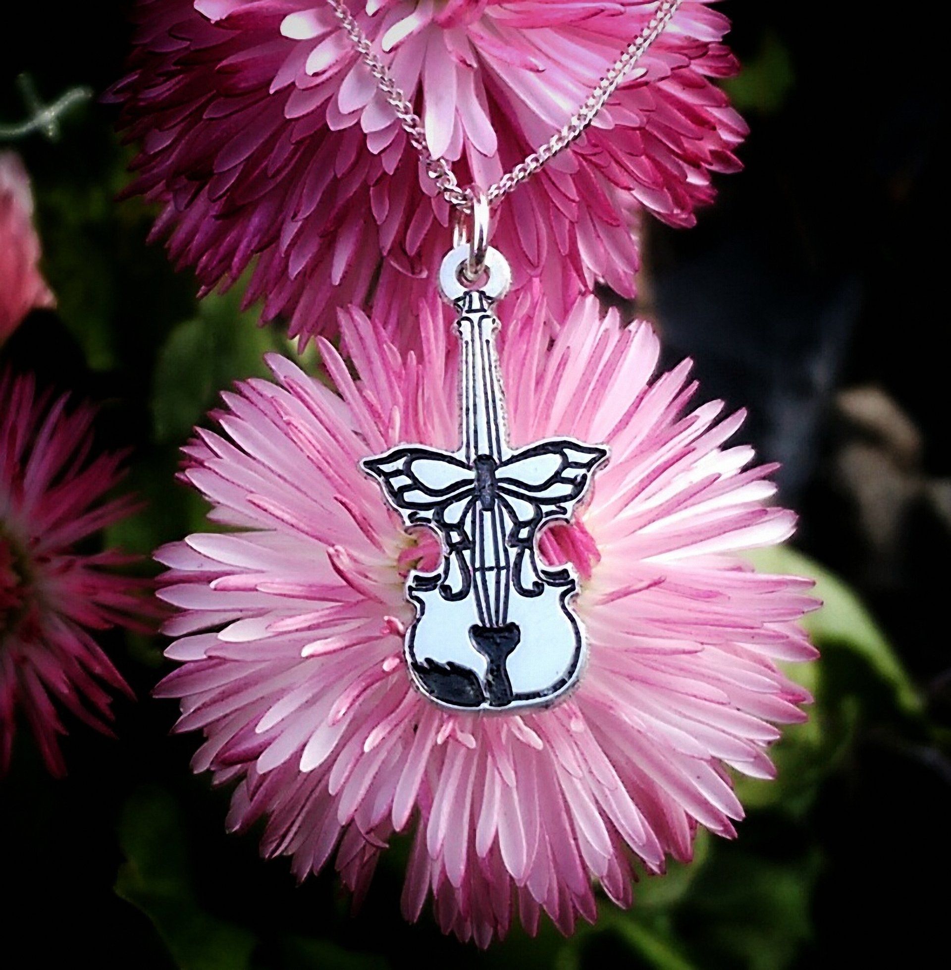 sterling silver butterfly violin necklace butterfly lady necklace tiger face necklace