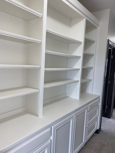 Home in Lake Travis area of Austin, TX that had whole house cabinet painting and cabinet staining completed by Austin Painting and Cabinets