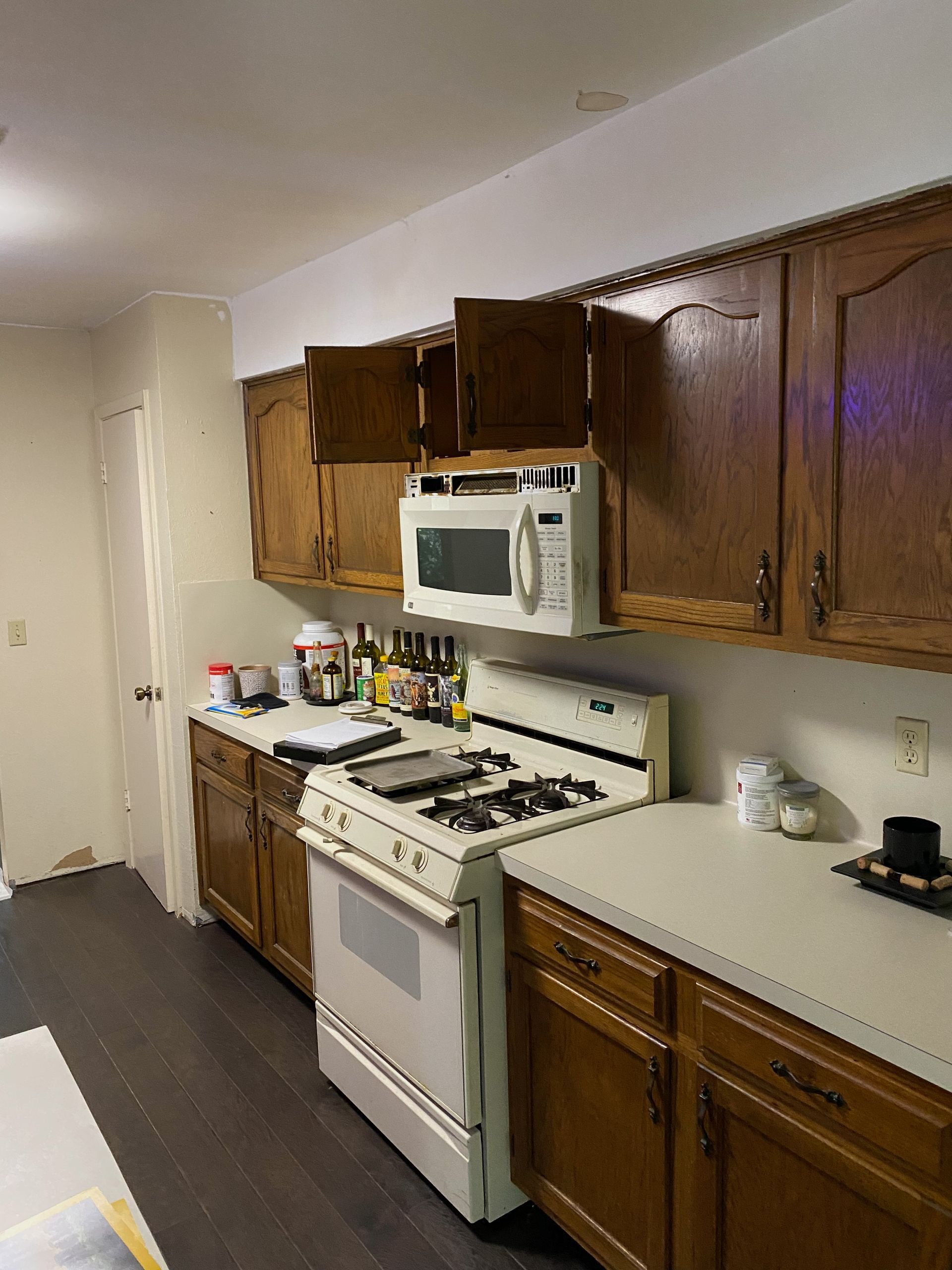 before north austin kitchen remodel near domain outdated cabinets fur down