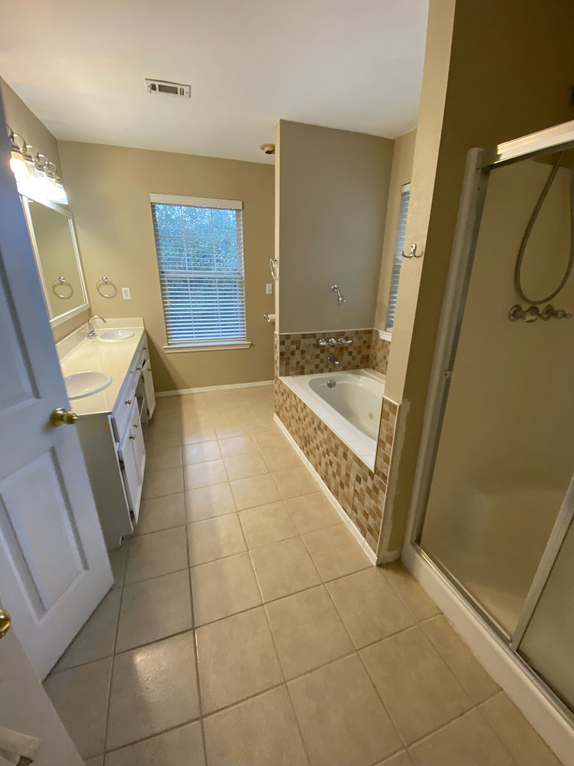 before lake travis bathroom remodel outdated layout austin tx