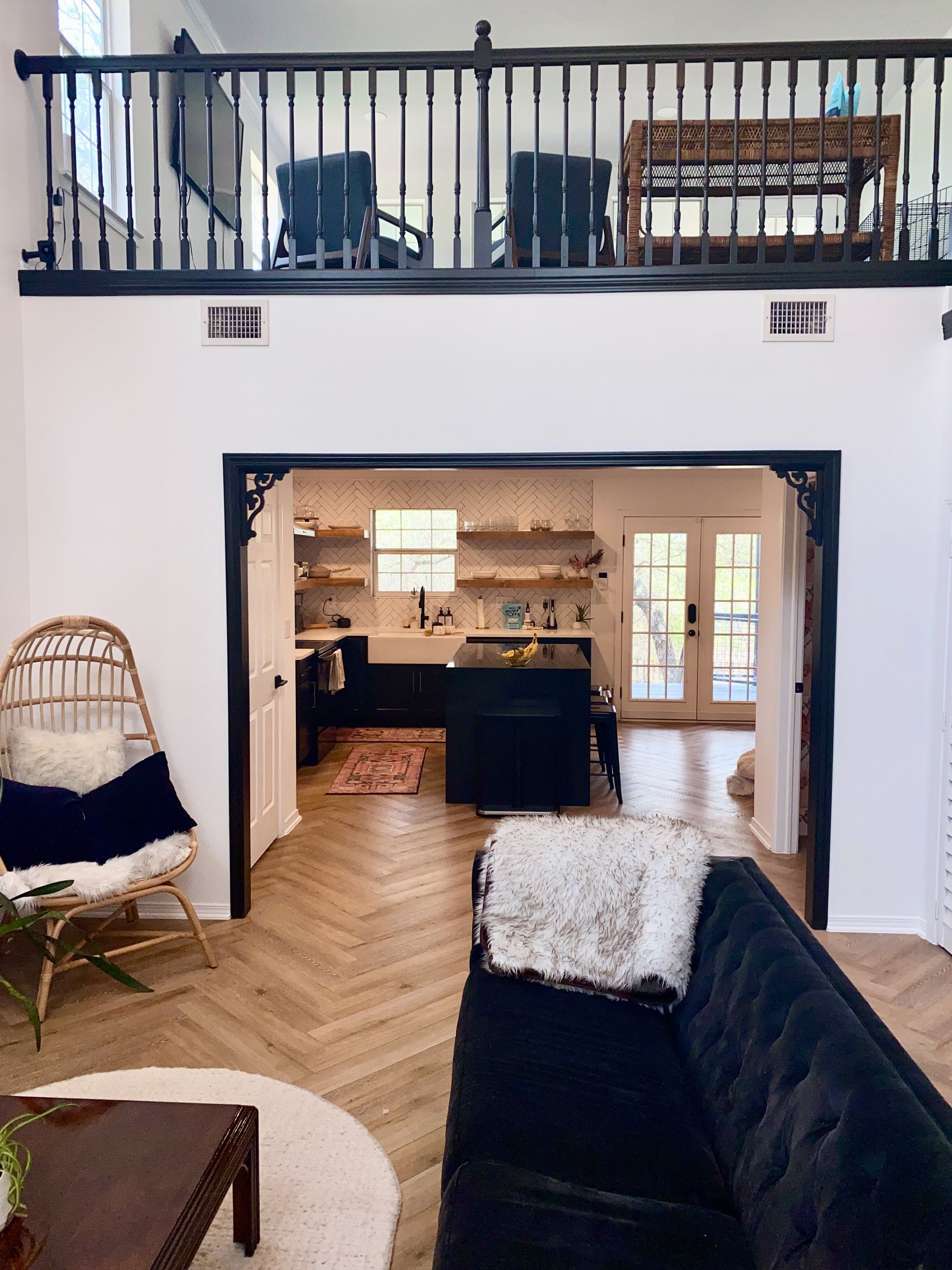 Interior painting after Lake Travis Austin home modern clean finish walls ceilings trim stairs