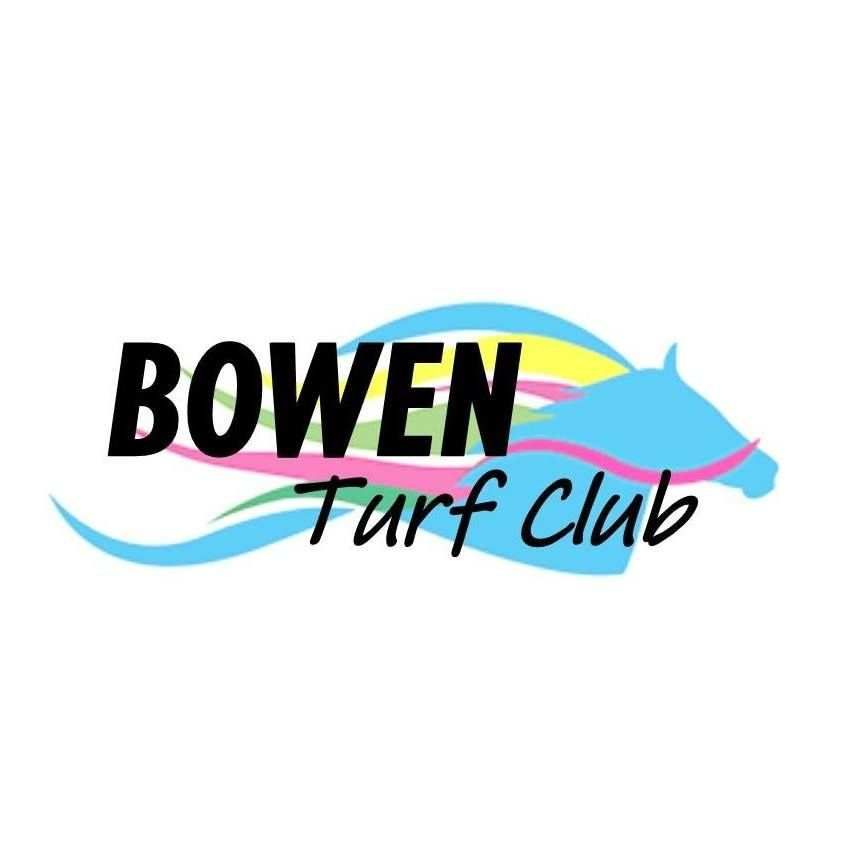 A Logo for Bowen Turf Club With a Horse on It — Pat McDonnell Earthmoving in Bowen, QLD