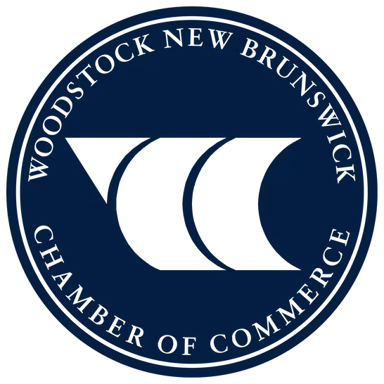 The logo for the woodstock new brunswick chamber of commerce