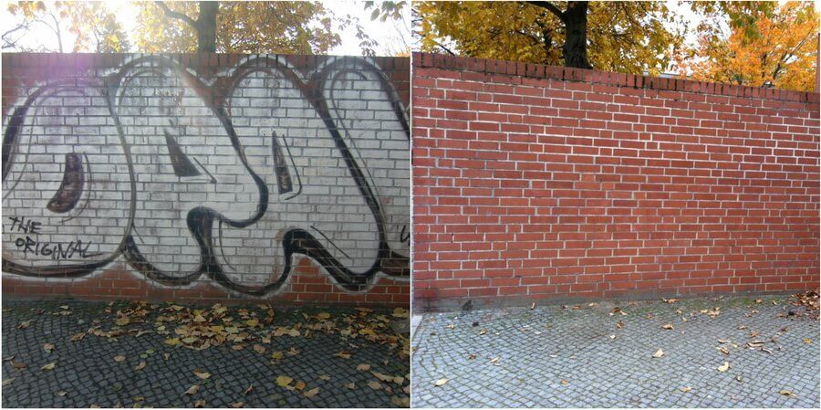 graffiti removal before and after