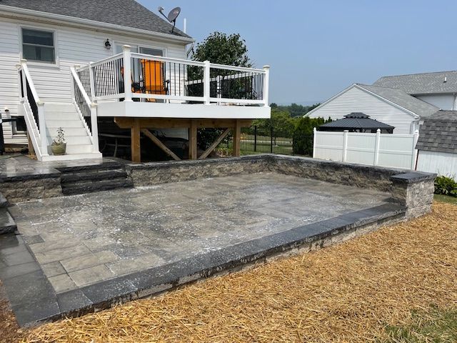 Patio With Stairs Leading Up — Enola, PA — J & C Landscaping