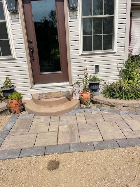 Brick walkway Leading To The Front Door Of A House — Enola, PA — J & C Landscaping