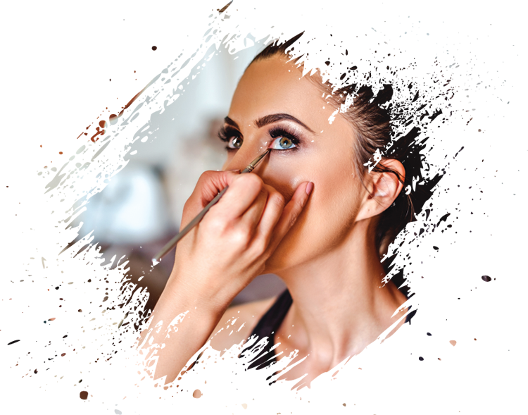 Makeup Artist Applying Eyeshadow — Springfield, PA — Mirror Mirror Hair & Skin Studio