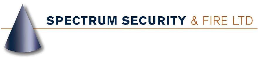 A logo for spectrum security and fire ltd