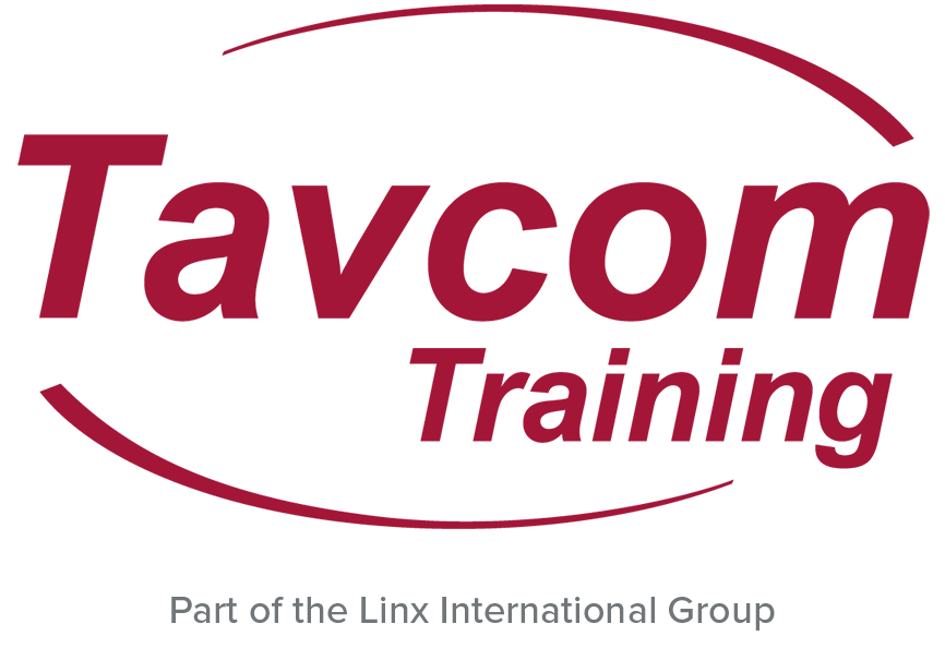 The logo for tavcom training is part of the linx international group