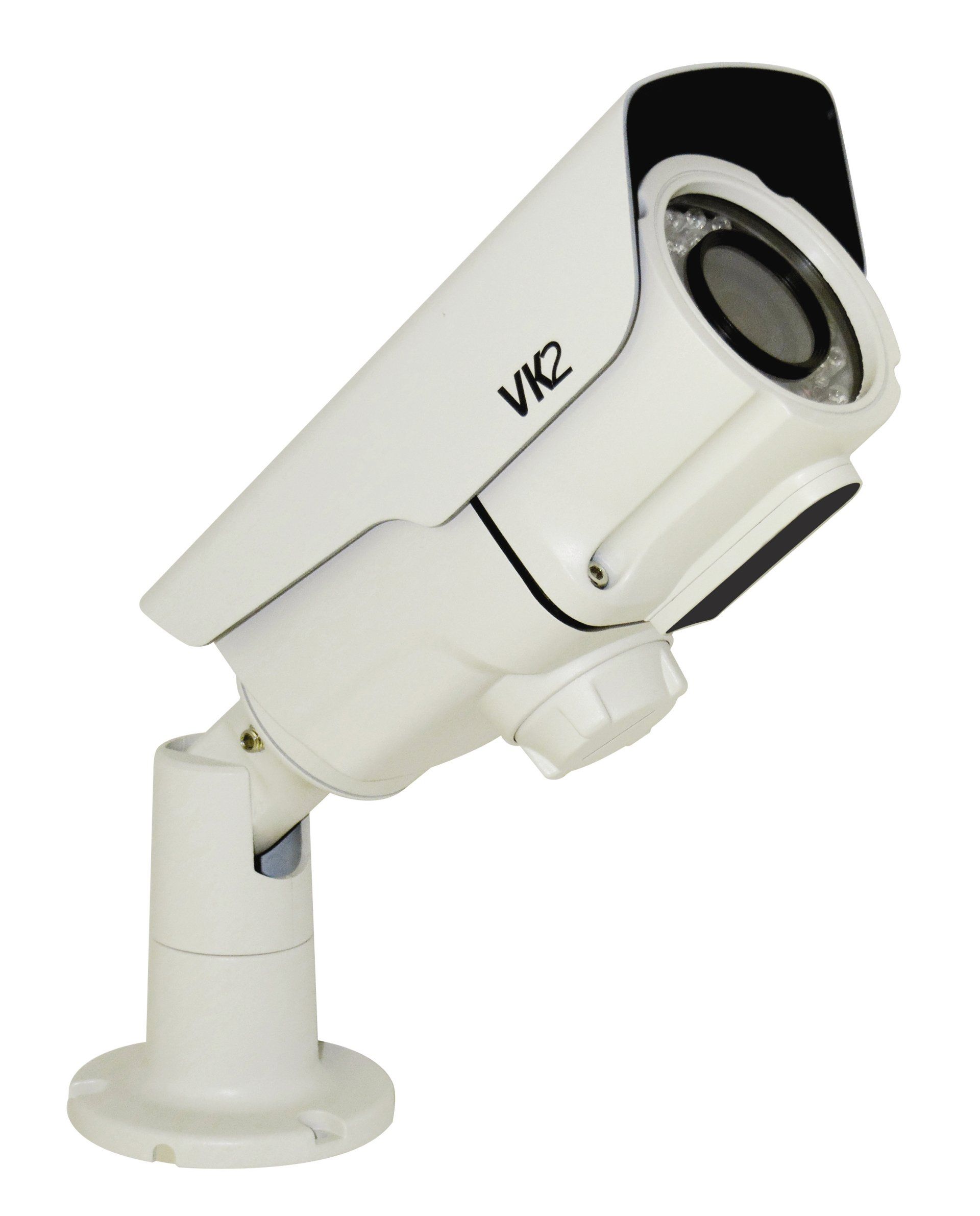 A vk2 security camera is mounted on a stand