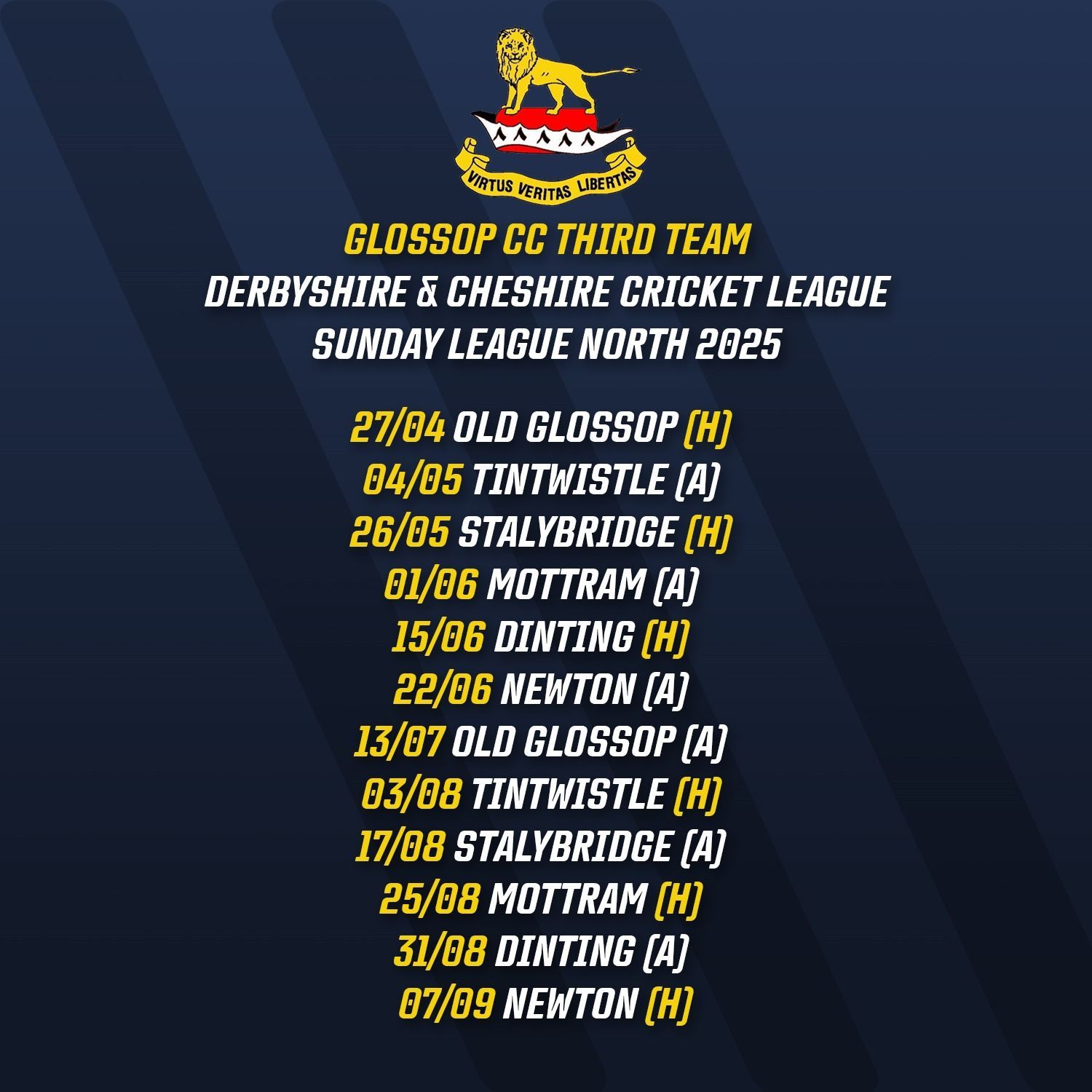 Glossop Cricket Club 3rd Team Fixtures 2025