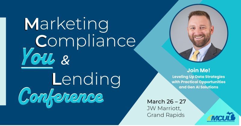 A poster for a marketing compliance you and lending conference
