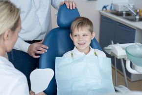 little boy visiting the dentist