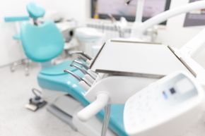 dentist chair and tools