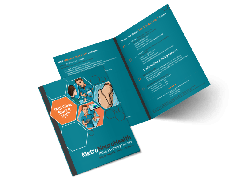 A brochure for metro neurohealth is sitting on a table.