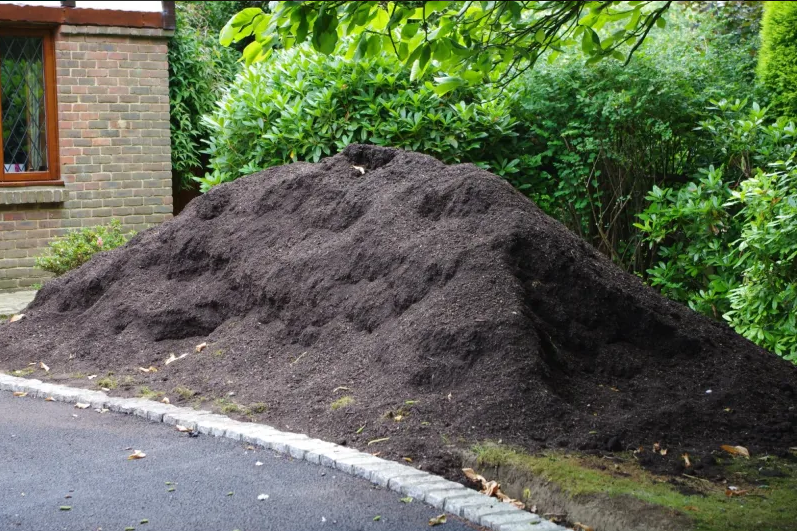 Preparation for landscape with dark soil