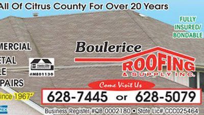An advertisement for roofing and supplying in citrus county