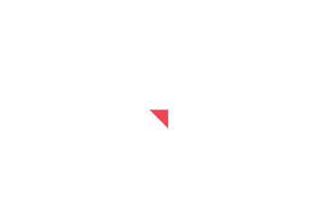 A red triangle is floating in the air on a white background.