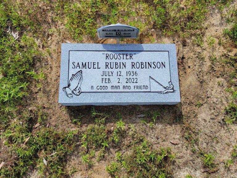 a gravestone for samuel rubin robinson in a cemetery