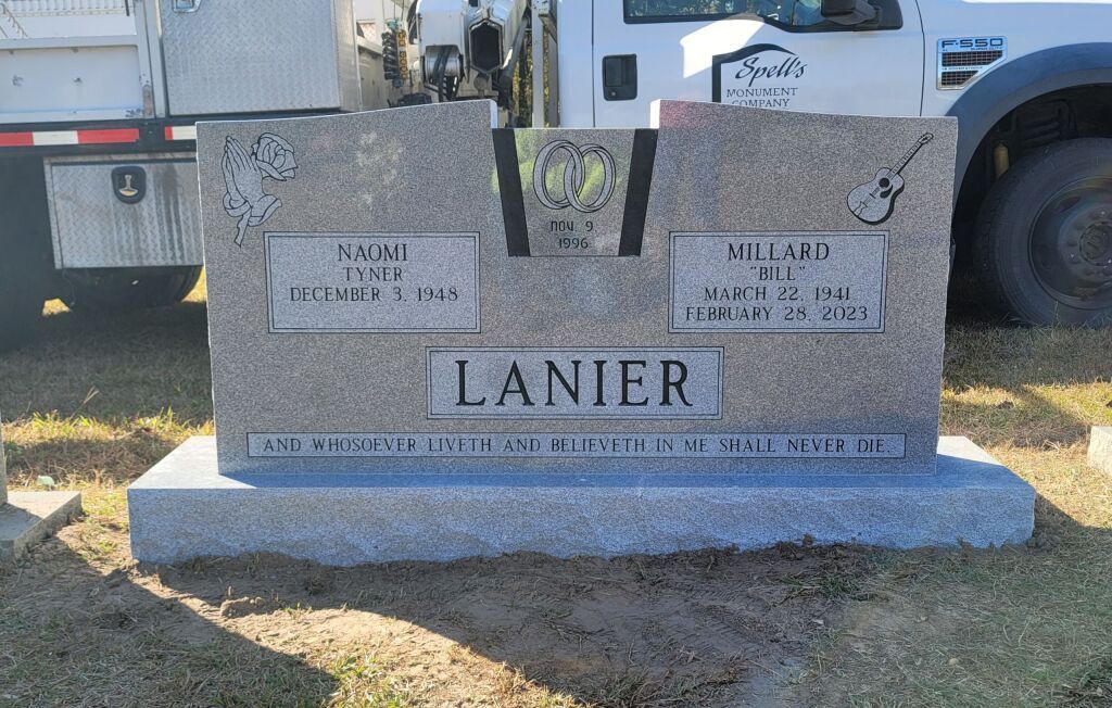 a gravestone with the name lanier on it