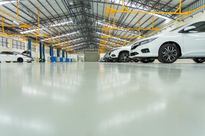 Commercial epoxy flooring installed for a Wentzville business