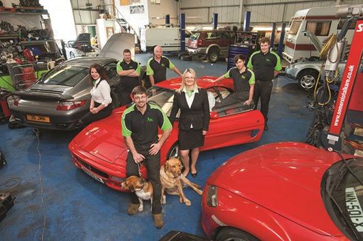 Our vehicle repair team at our garage in Douglas