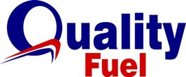 Logo for Quality Fuels & Service: Blue and white design with gas pump graphic and text "QUALITY FUELS & SERVICE."