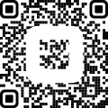 QR code. Square code with white center.