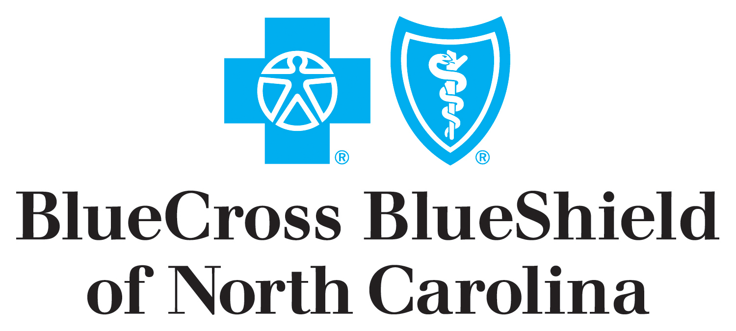 The logo for bluecross blueshield of north carolina is blue and white.