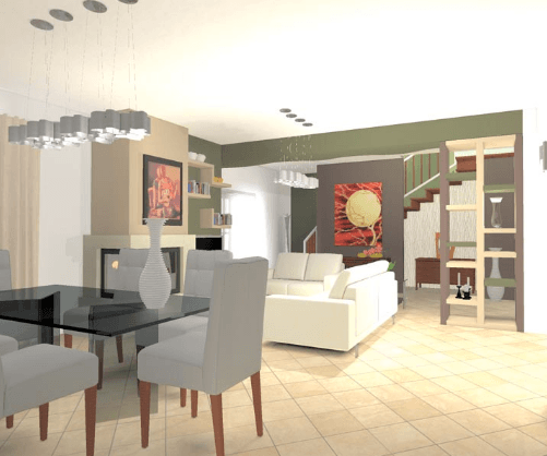 rendering zona giorno