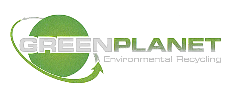 A green planet environmental recycling logo