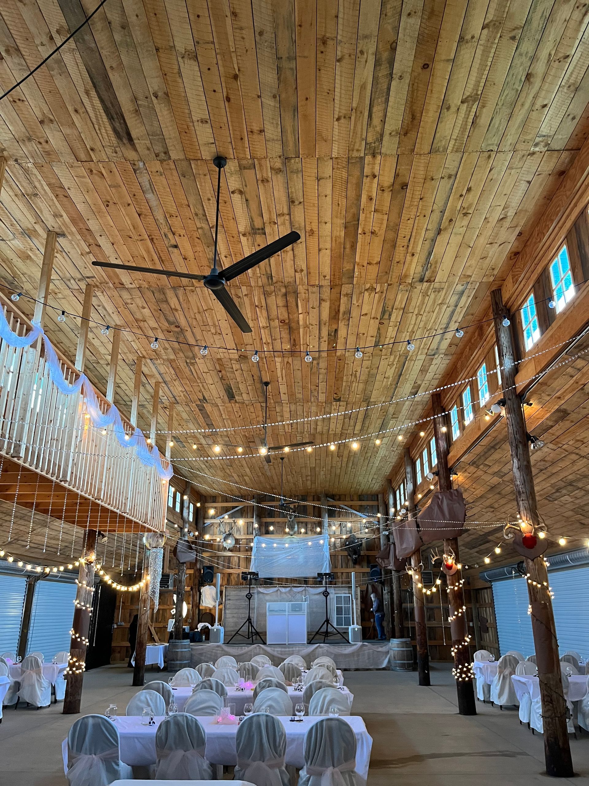 Wedding Tables and Lights Setup— Sturgen Lake, MN — Doc's Bar & Grill