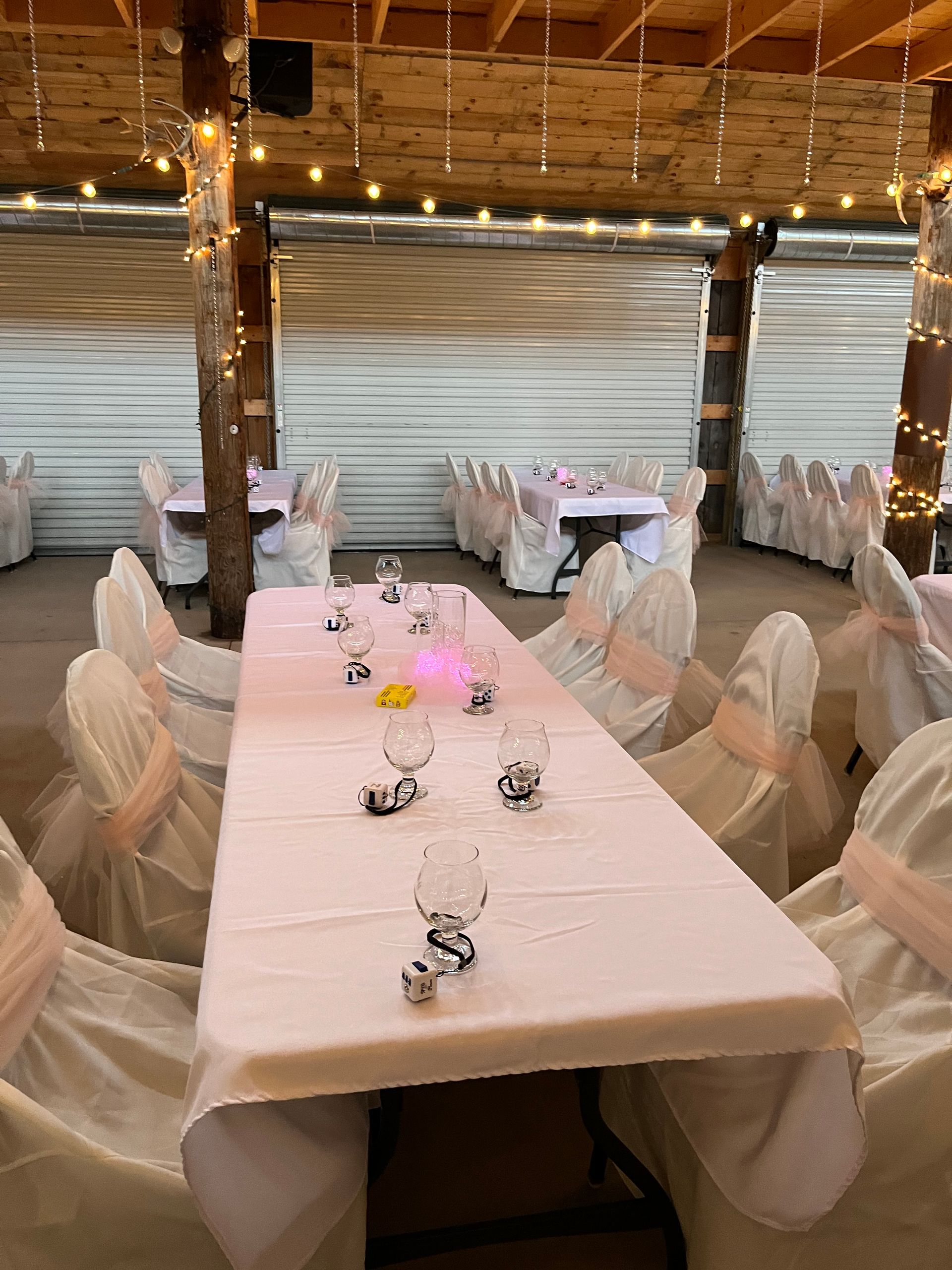 Wedding Table Setup— Sturgen Lake, MN — Doc's Bar & Grill