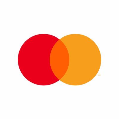 Mastercard logo: overlapping red and orange circles.