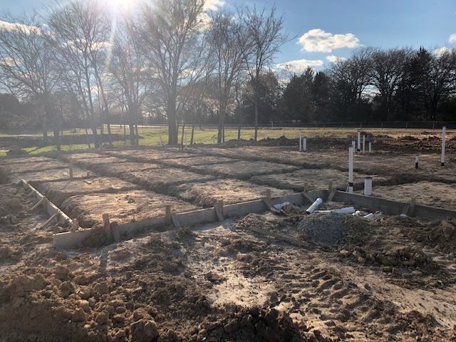 new home build concrete foundation