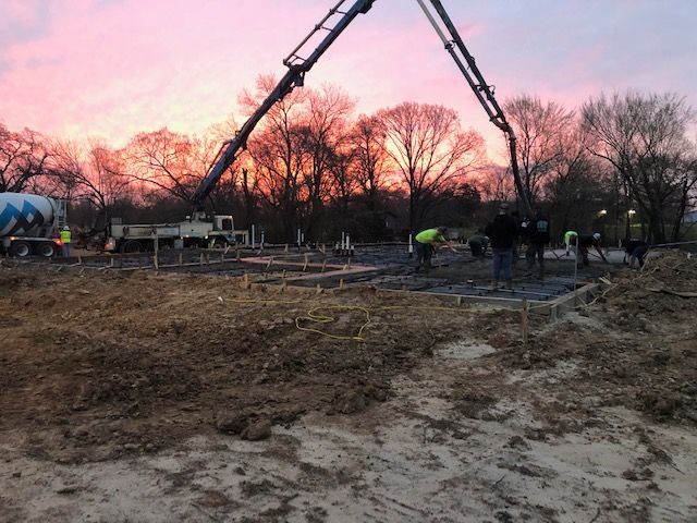 new home build concrete poured 