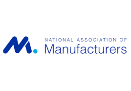 Logo for the National Association of Manufacturers: blue