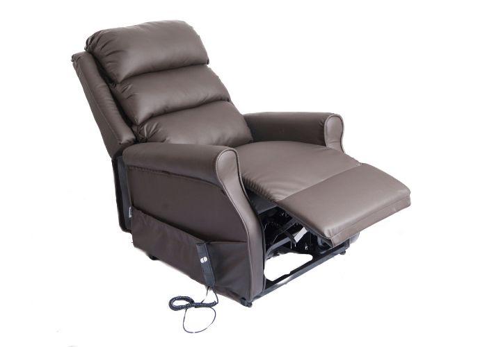 Kingsley Espresso Leatherette fully reclined