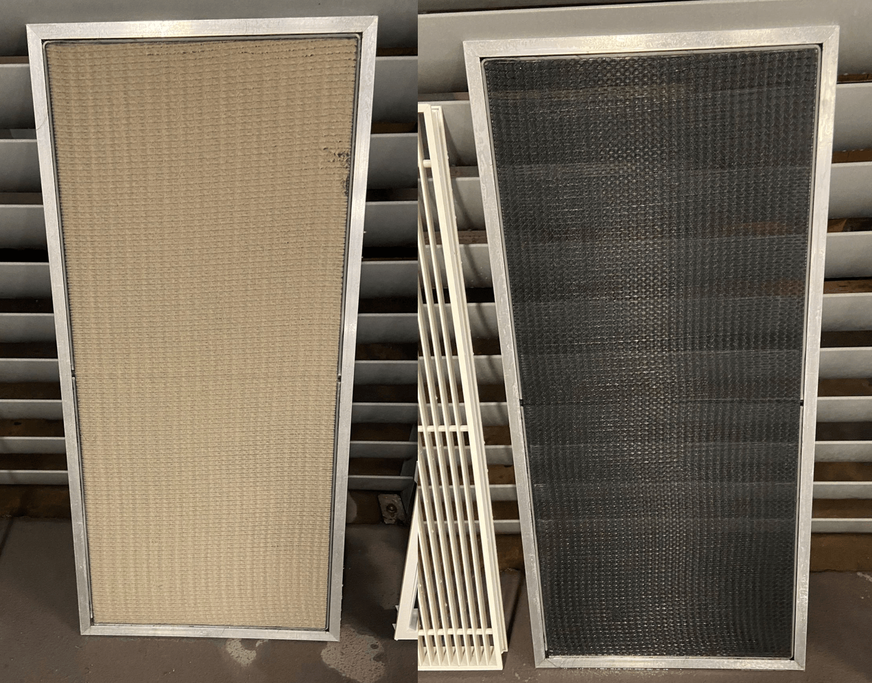 Two Different types of Filters are Sitting next to each other on a table - SIC Airconditioning & Refrigeration in Townsville