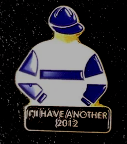 A pin that says ' i 'll have another 2012 ' on it