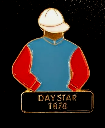 A pin that says day star 1878 on it