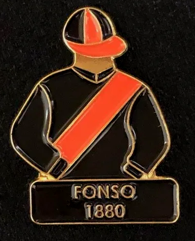 A pin that says fon sq 1880 on it
